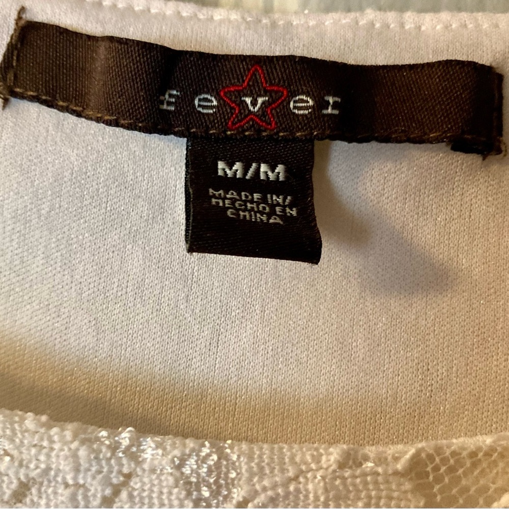 Fever White Lace Short Sleeve Top - Picture 6 of 12